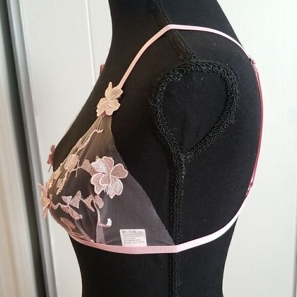Sexy Pink flower sexy  Bra Lingerie Small - Picture 7 of 10
